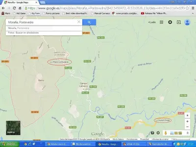 a screenshot of a google maps page with a map at Hotel Chola in Dorna
