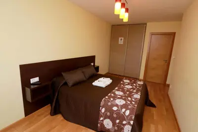 a bedroom with a large bed in a room at Hostal CASASNOVAS in Silleda