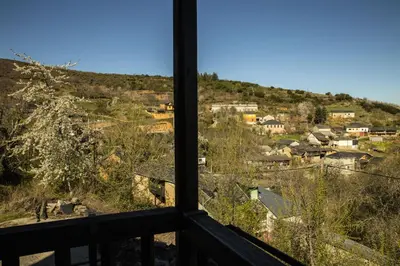 a view of a town from a window at O Palleiro do Pe do Forno in Orellán