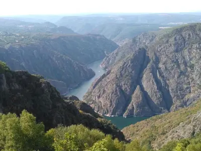 a view of a river in a canyon at Casa da Viña - Ribeira Sacra in Nogueira de Ramuin