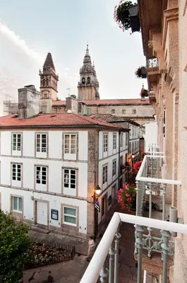 a view from the balcony of a building at Hotel Montes in Santiago de Compostela