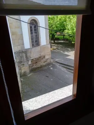 a view from a window of a building at Travesia Rooms in Sarria