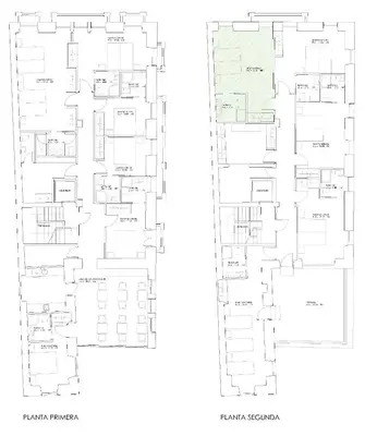 a floor plan and elevation of a house at VÍA XIX in Caldas de Reis