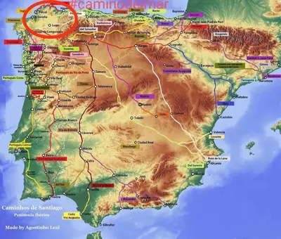 a map of sintra with its cities at Oli Vita Hostel ALBERGUE CON ENCANTO in Viveiro