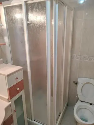 a bathroom with a shower and a toilet at L&L Livin & Live in Arzúa