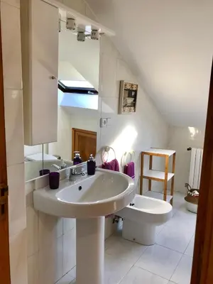 a bathroom with a sink and a toilet at VUT-OR-182 Atico Emilia Pardo Bazán in Allariz