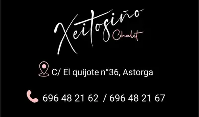 a sign for a couture institute with a handwritten name at Chalet xeitosiño in Astorga