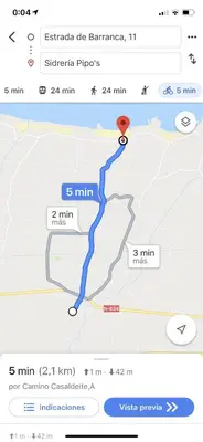 a screenshot of a map with a red marker at La Barranca in Barreiros