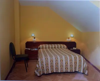a bedroom with a bed and a chair at Hotel Nueva Allandesa in Pola de Allande