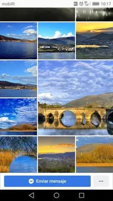 a collage of photos of a bridge and water at Casa Penelas in Petín