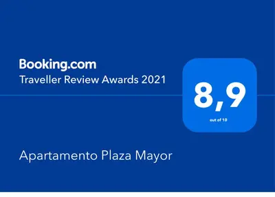 a blue calculator with the number on it at Plaza Mayor in Ourense