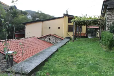 a house with a yard with a yard at La Puchera in Cangas del Narcea
