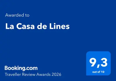 a blue screen with the words la casa de lines at La Casa de Lines in Monforte de Lemos