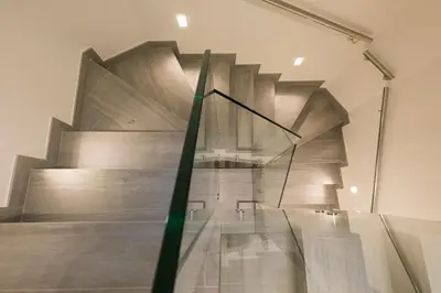 a view of a staircase in a building at A Casa do Latoneiro in Caldas de Reis