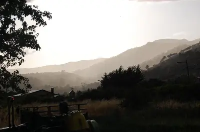 a view of a valley with mountains in the background at Pacio do Sil in La Rúa