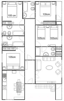 a floor plan of a house at Pico da Costa in Barreiros