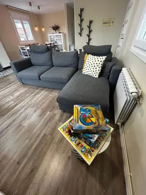 a living room with a couch and a table at Casa Otilia - Rural - Camino de Santiago - Arzúa in Arzúa
