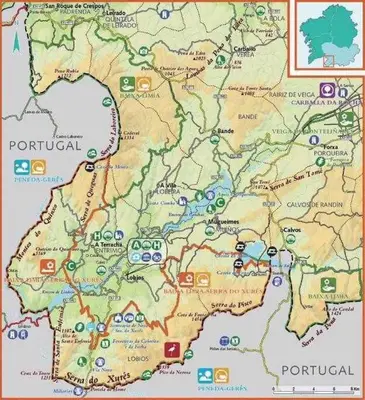 a detailed map of the country of portugal at Casa Ourense Guxinde in Pereira