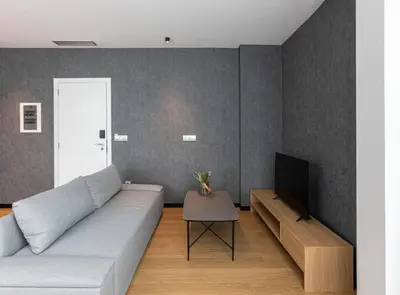 a living room with a couch and a tv at Hotel Forum Ceao in Lugo