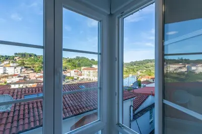 a view from the window of a balcony at MIRADOR DE LA MURALLA in Betanzos