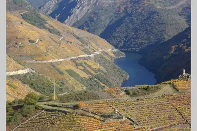 a view of a valley with a lake on a mountain at CASA NIDES in Doade