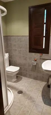 a bathroom with a toilet and a sink at CASA MUNIELLOS in Cangas del Narcea