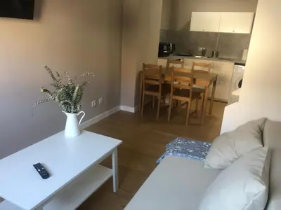 a living room with a couch and a table at ESTUDIO Zona Norte Santiago de Compostela VUTCO-04046 in Santiago de Compostela