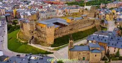 an aerial view of a castle in a city at XOXO - Salinas in Ponferrada