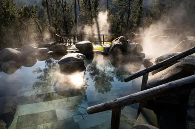a pool of water with steam coming out of it at Casa Charo Prexigueiro in Ribadavia