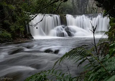 a waterfall in the middle of a river at CASA DIEGO in Monforte de Lemos