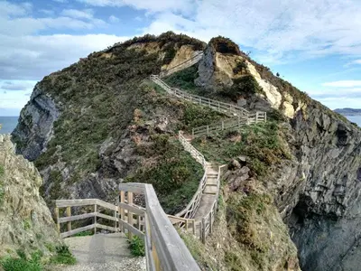 a staircase on the side of a mountain at Alborada in Viveiro