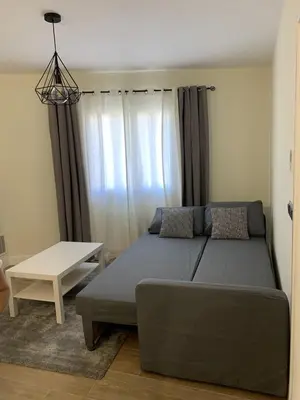 a bedroom with a large bed and a table at Apartamentos San Lazaro in Santiago de Compostela