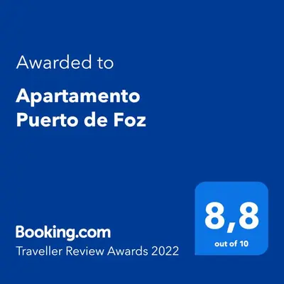 a screenshot of a phone with the text awarded to appointment puerto be for at Apartamento Puerto de Foz in Foz