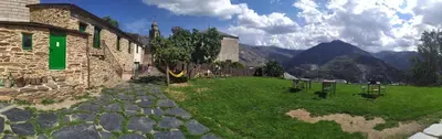 a rendering of a yard with a building and a tree at Eco dos Teixos in Casayo