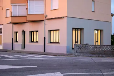 an empty street in front of a building at Playa Ribeiría apartamento vacacional in Tapia de Casariego