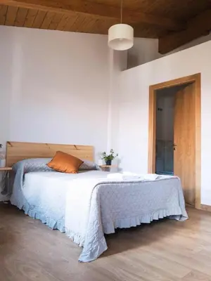 a bedroom with a large bed in a room at CASA TERRA ALMA in Laza