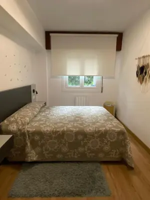 a bedroom with a bed and a window at CERCA DE TODO in Santiago de Compostela