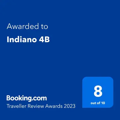 a screenshot of a phone with the text awarded to indiana traveller review at Indiano 4B in Viveiro