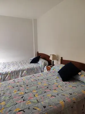 a bedroom with two beds in a room at Casa da Fontiña in Seoane