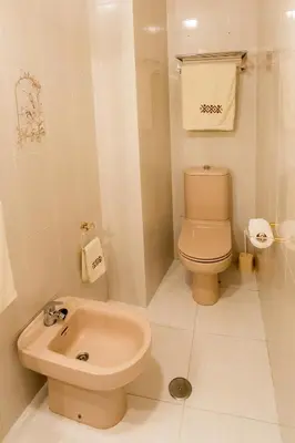 a bathroom with a toilet and a sink at Casa Goros I in Melide