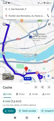 a screenshot of a map of a subway at Piso Estación Termal GARAJE Y AIRE ACONDICIONADO in Ourense