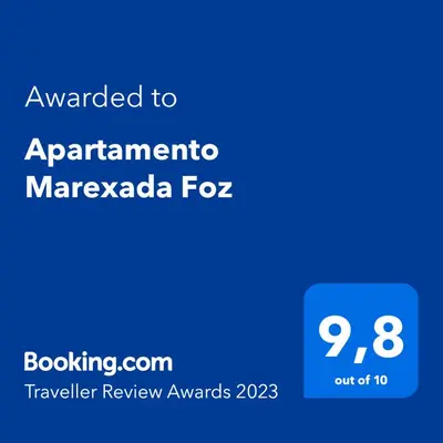 a blue screen with the text awarded to apartment marcelo margaraza at Apartamento Marexada Foz in Foz