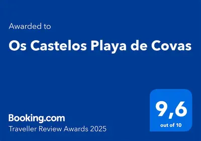 a screenshot of a cell phone with the words cvs castles playga de covers at Os Castelos Playa de Covas in Viveiro