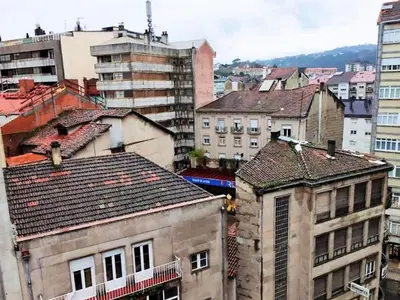 an overhead view of a city with buildings at Apartment in Ourense near Thermal Baths in Ourense