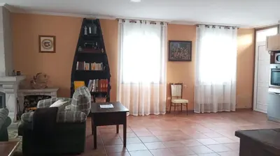 a mirror in a room with a head on the wall at Casa a Trepa in Villar de Barrio