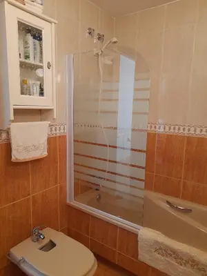 a bathroom with a shower and a toilet and a sink at NORAY in Ribadeo