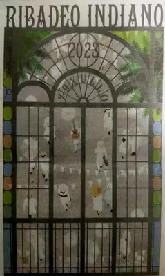 a book with a gate with a bunch of dogs at NORAY in Ribadeo