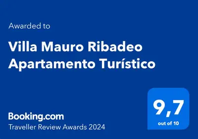 a blue sign with the words villa marquez ruedegaarmaarmaarma at Villa Mauro Ribadeo Apartamento Turístico in Ribadeo