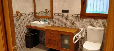 a bathroom with a toilet and a sink at Casa de Aldea El Boje in Faedo