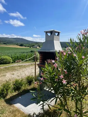 a small house in the middle of a field with flowers at Grandes Duplex nuevos con Jardin y Barbacoa - 3 llaves, Los Gayoles Rural in Castropol